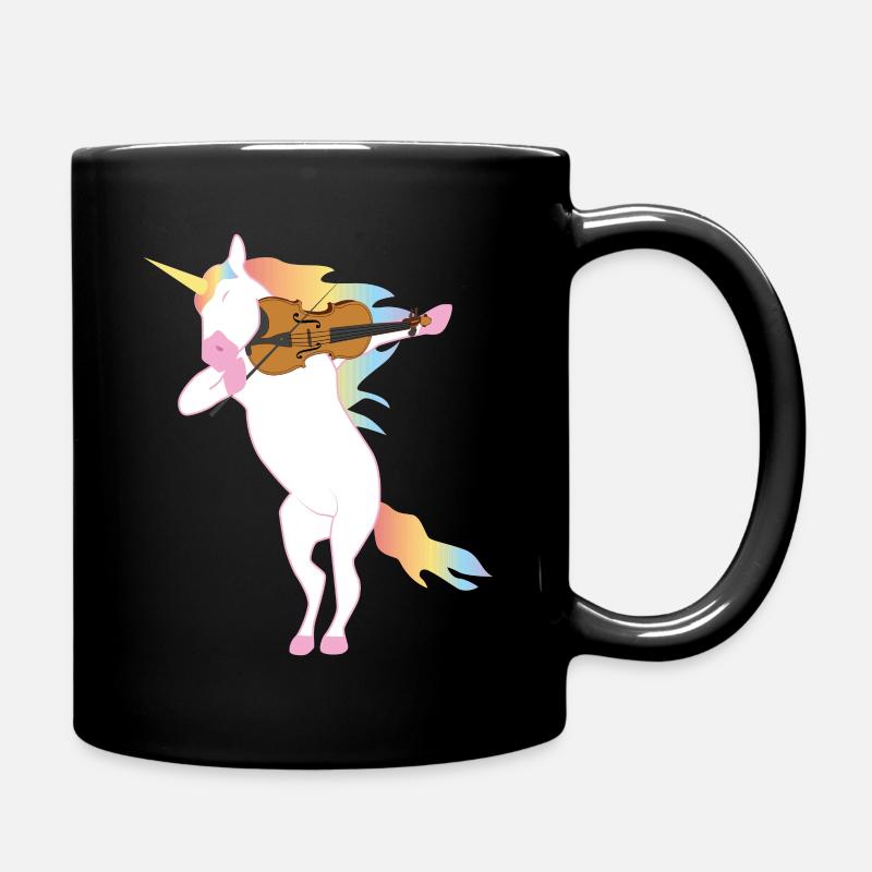 Einhorn spielt die Geige - Orchester Instrumente - Tasse einfarbig - Schwarz