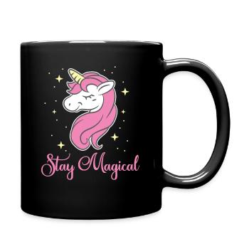 Einhorn Pferd Kuscheltier Tier Horn Glitzer Idee - Tasse einfarbig - Schwarz - Rechts