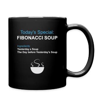 Fibonacci Soup - Maths Food Funny Nerd Geek Gift - Mug uni - noir - Droite