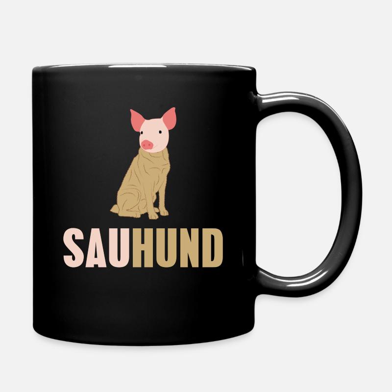 Sauhund - Sau und Hund in einer Gestalt Witzig - Tasse einfarbig - Schwarz