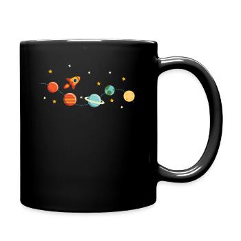 Solar System Rocket Planet Star Space All - Full Colour Mug - black - Right