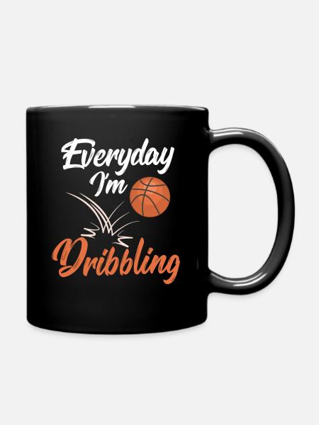 Basketball sport player throw basket - Full Colour Mug - black
