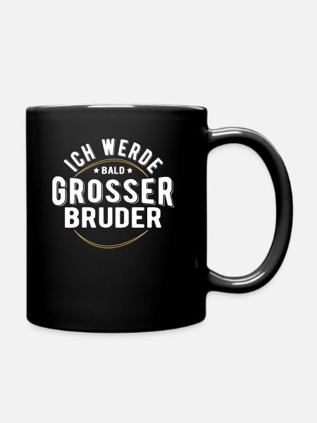 big brother pacifier gift pregnancy - Full Colour Mug - black