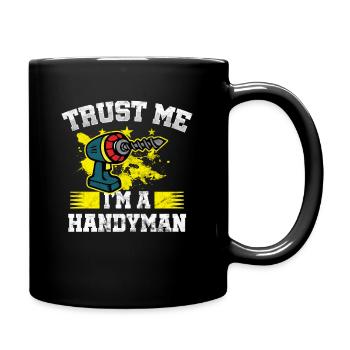Heimwerker Arbeit Bohrmaschine Werkzeug bauen - Tasse einfarbig - Schwarz - Rechts