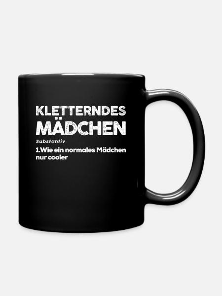 Kletterndes Mädchen - Tasse einfarbig - Schwarz