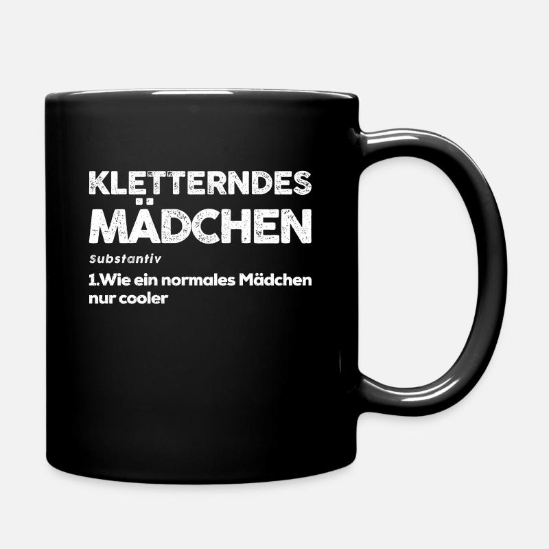 Kletterndes Mädchen - Tasse einfarbig - Schwarz