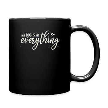 Dog is all dog love dog lover - Full Colour Mug - black - Right