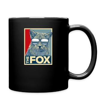 Fuchs Tiere Tier Cool WildnisComic Geschenk - Tasse einfarbig - Schwarz - Rechts