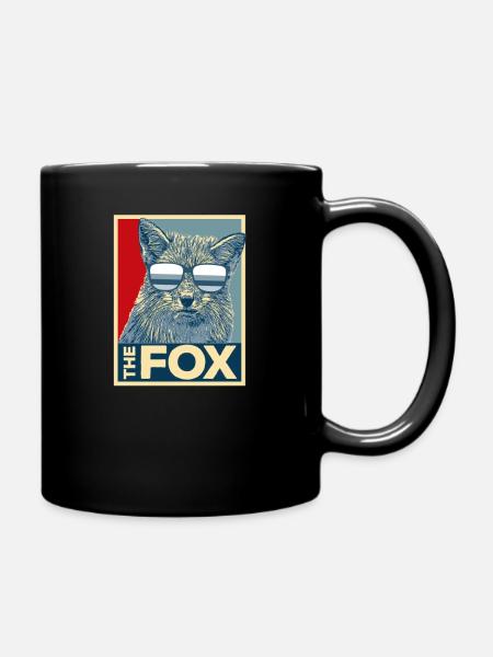 Fuchs Tiere Tier Cool WildnisComic Geschenk - Tasse einfarbig - Schwarz