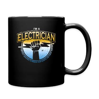 Ich bin Elektriker - Tasse einfarbig - Schwarz - Rechts