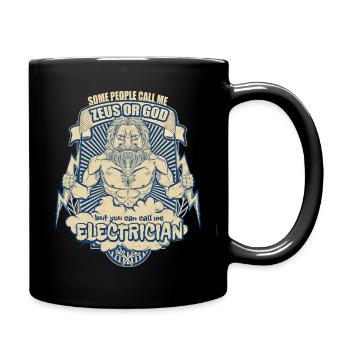 Elektriker - Tasse einfarbig - Schwarz - Rechts