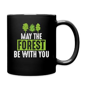 May the Forest Be with You Green Ecofriendly Pun - Full Colour Mug - black - Right