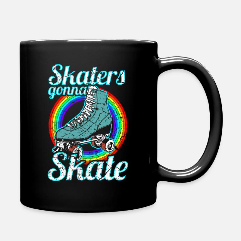 Rollschuhlaufen Rollschuh 80's Trend Rollerdisco - Tasse einfarbig - Schwarz