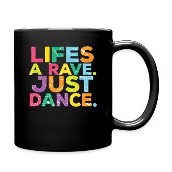 Techno Raver Raver - Tasse einfarbig - Schwarz - Rechts