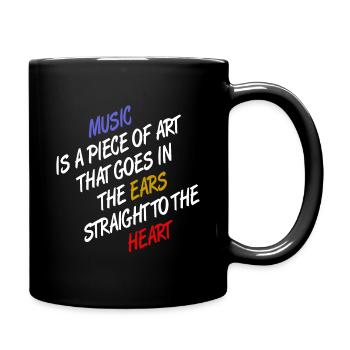 Musik, Kunst - Tasse einfarbig - Schwarz - Rechts