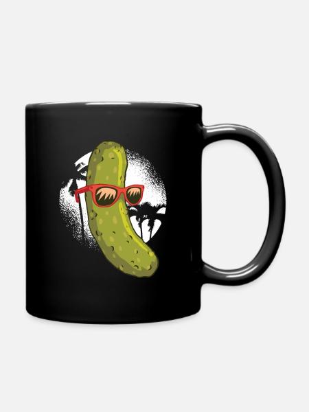 Gurke mit Sonnenbrille - Tasse einfarbig - Schwarz