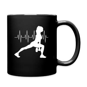 Femme de fitness - Mug uni - noir - Droite