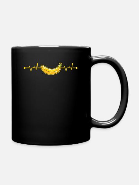 Herzschlag Banane Frucht Trend Frequenz - Tasse einfarbig - Schwarz