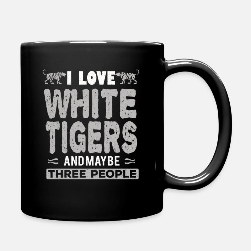 White Tiger Weißer Tiger - Full Colour Mug - black