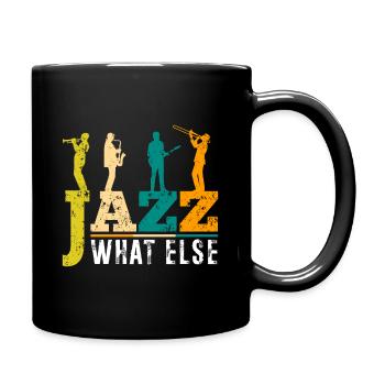 Saxophone Jazz Music Blues Guitar - Full Colour Mug - black - Right