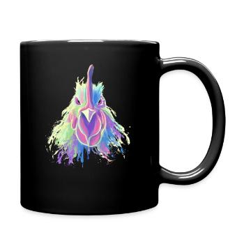 Cadeau d'agriculteur de coq néon pour ferme de poulets d'agriculteur - Mug uni - noir - Droite