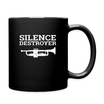 Trompete - Tasse einfarbig - Schwarz - Rechts