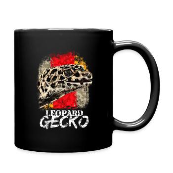 Gecko Echse Leopardgecko - Tasse einfarbig - Schwarz - Rechts