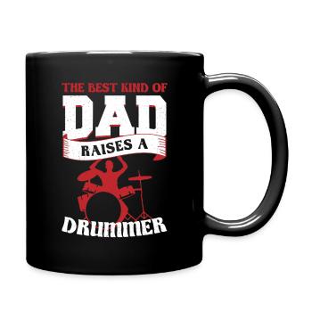 Sohn Vater Schlagzeug Drummer Spruch Dad - Tasse einfarbig - Schwarz - Rechts