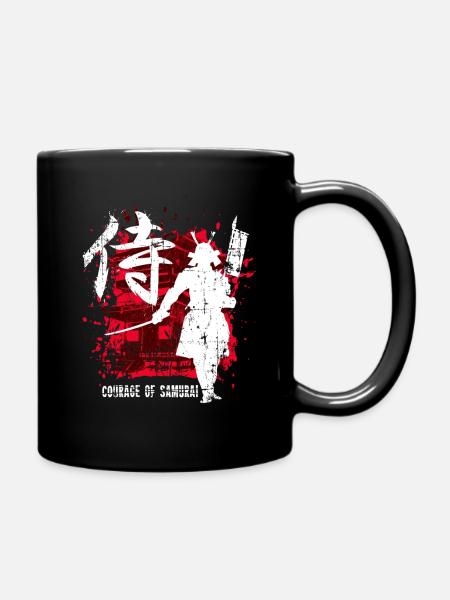 Samurai Krieger Geschenk - Tasse einfarbig - Schwarz