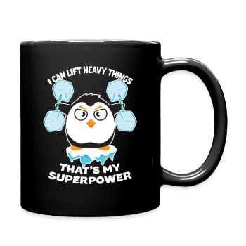 Cadeau de sport muscles de remise en forme pingouin - Mug uni - noir - Droite