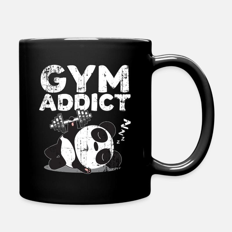 Panda Hantel Geschenk - Tasse einfarbig - Schwarz