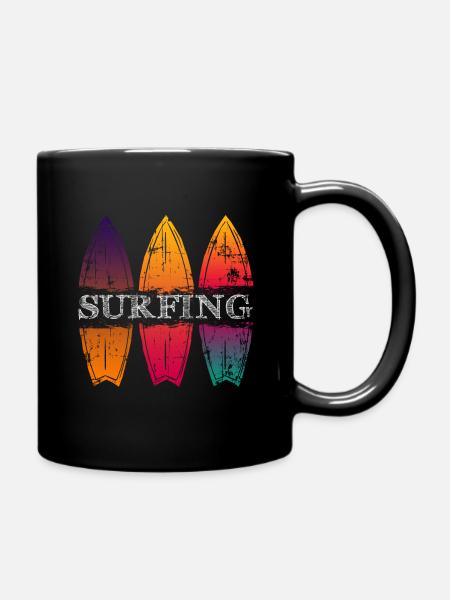surfboard - Full Colour Mug - black