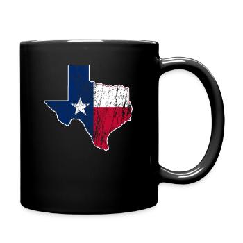 Retro Texas Flag Map - Full Colour Mug - black - Right