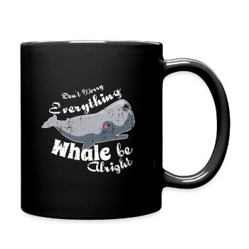 Wal Pottwal Grauwal Geschenk - Tasse einfarbig - Schwarz - Rechts