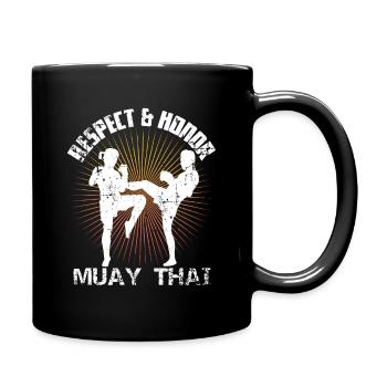 Muay Thai Thaiboxen Geschenk - Tasse einfarbig - Schwarz - Rechts