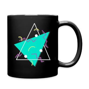 Typical 80s pattern triangles shapes - Full Colour Mug - black - Right