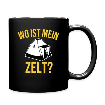 Festival Tent Camping Gift - Full Colour Mug - black - Right