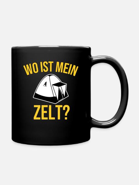 Festival Zelt Camping Geschenk - Tasse einfarbig - Schwarz