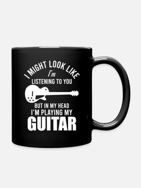 Guitar funny sayings music - Full Colour Mug - black