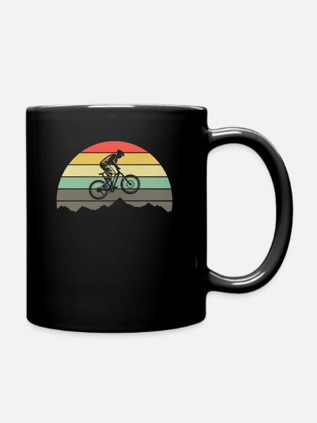 Mountainbike MTB Fahrrad Retro Vintage Berge Bike - Tasse einfarbig - Schwarz
