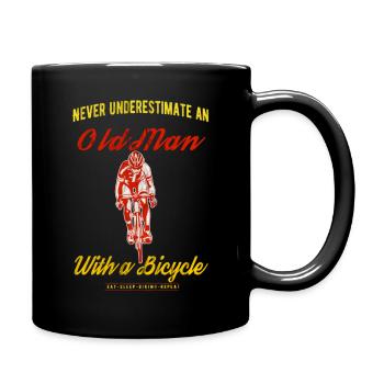 Road cyclist cyclist old man funny saying - Full Colour Mug - black - Right