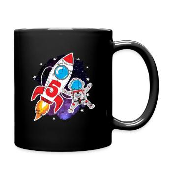5ème anniversaire de la fusée astronaute spatiale - Mug uni - noir - Droite