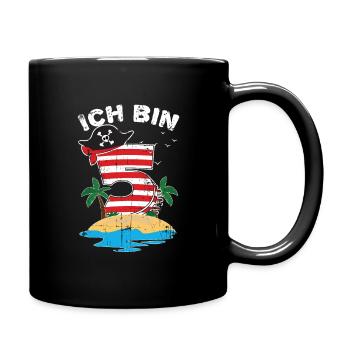 Pirat 5. Geburtstag Geschenk - Tasse einfarbig - Schwarz - Rechts