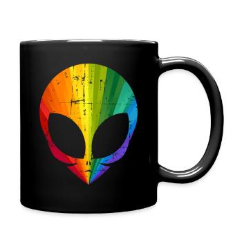 Gay Pride Alien - Tasse einfarbig - Schwarz - Rechts