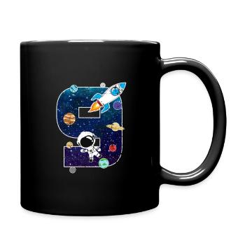 Astronaut 9th birthday - Full Colour Mug - black - Right