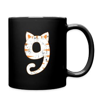 Cat 9th birthday - Full Colour Mug - black - Right