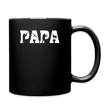 Hunter Dad T-Shirt Funny Papa Hunting Father Gift - Full Colour Mug - black - Right