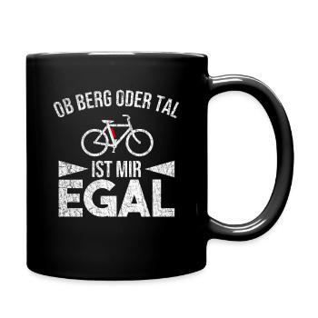 e-Bike Berg oder Tal - Tasse einfarbig - Schwarz - Rechts