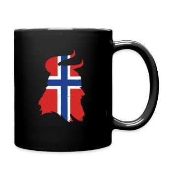 Norwegen Wikinger - Tasse einfarbig - Schwarz - Rechts