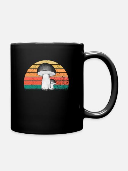Retro Weinlese-Pilz-Liebes-Sammler-Magie-Mykologie - Tasse einfarbig - Schwarz